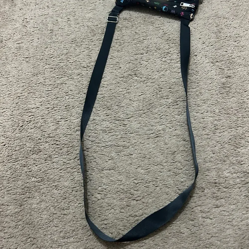 Y2K Baby Phat Crossbody Bag Black W Multicolor Logo Vintage Quilted